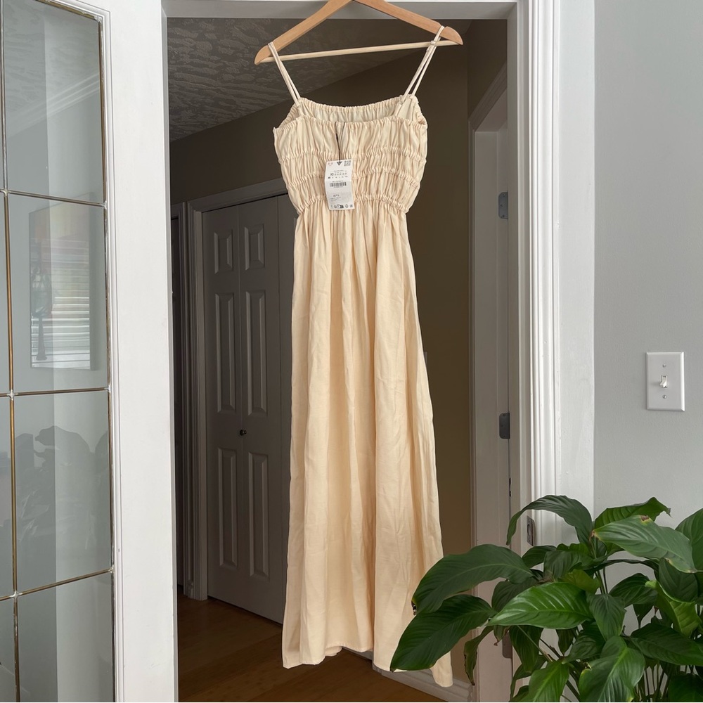 Zara Flowy Elastic Midi Dress - XS